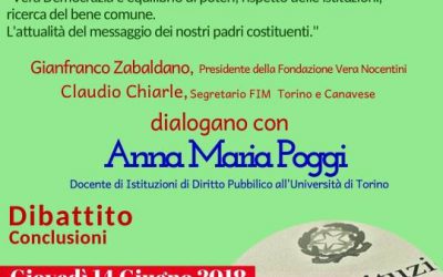 “CONOSCERE LA COSTITUZIONE” – LA FIM ORGANIZZA UN POMERIGGIO DEDICATO AL 70ESIMO ANNIVERSARIO